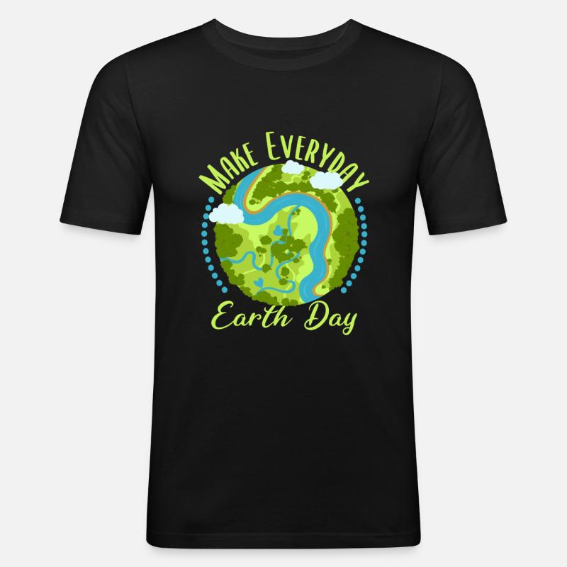 Make our Earth green again - Männer Slim Fit T-Shirt - Schwarz