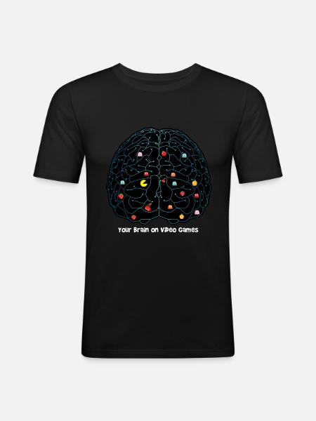 Your Brain On Videogames - Men's Slim Fit T-Shirt - black