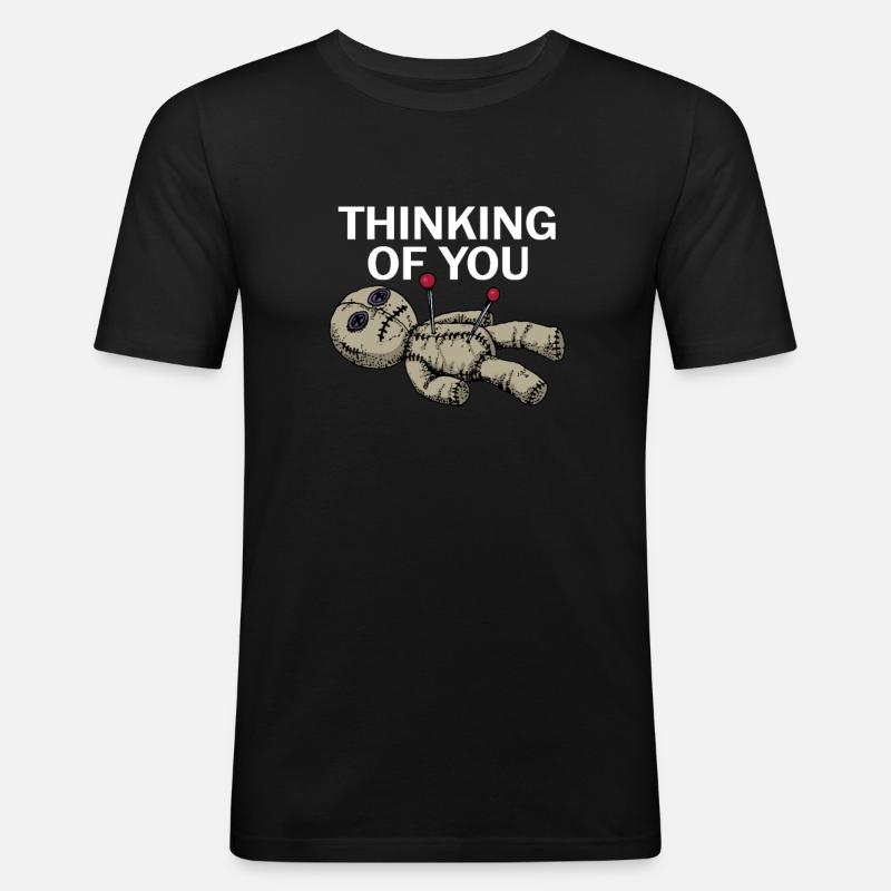 Voodoo Puppe - Männer Slim Fit T-Shirt - Schwarz