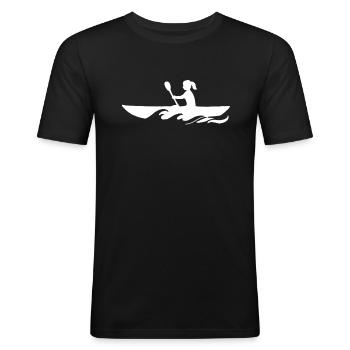 Kanu - Männer Slim Fit T-Shirt - Schwarz - Vorne - Nik (191cm)