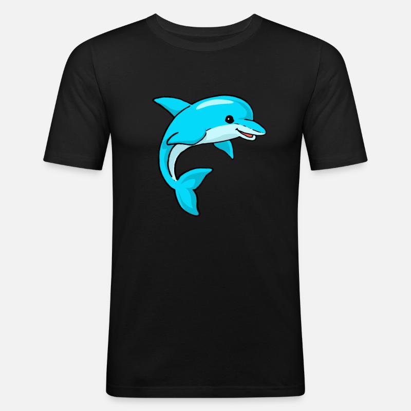 Delfin - Männer Slim Fit T-Shirt - Schwarz
