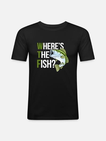 Wheres The Fish - Men's Slim Fit T-Shirt - black