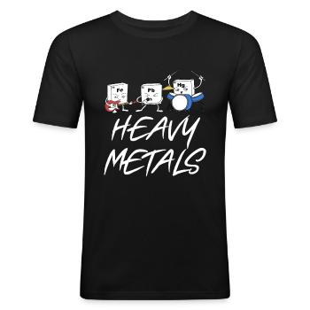 Heavy metals - Men's Slim Fit T-Shirt - black - Front - Nik (191cm)