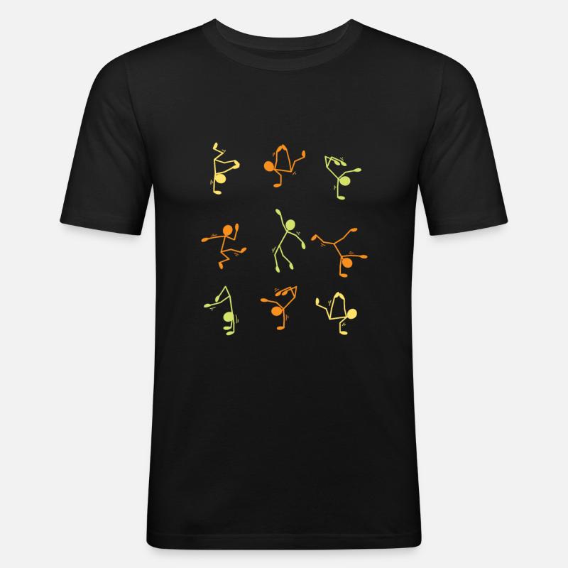 Breakdance - Männer Slim Fit T-Shirt - Schwarz