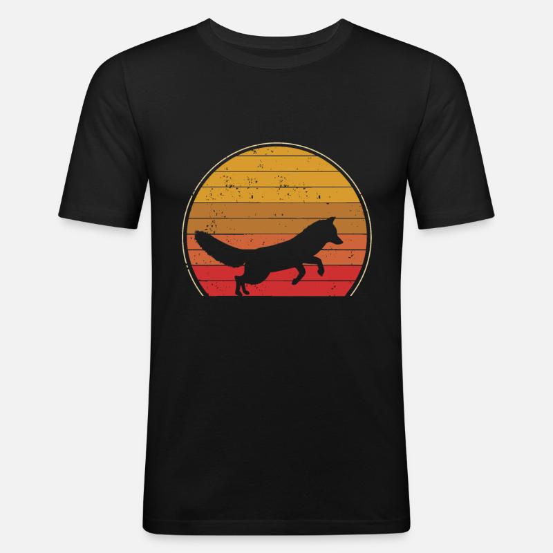 Fuchs - Männer Slim Fit T-Shirt - Schwarz
