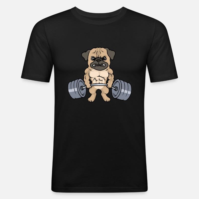 Mops Training - Männer Slim Fit T-Shirt - Schwarz