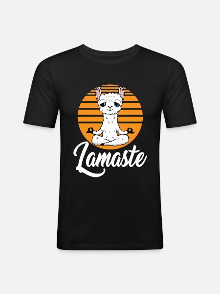 Lamaste Lama Yoga - T-shirt près du corps Homme - noir