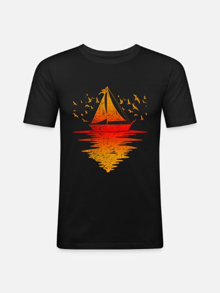 Voile - T-shirt près du corps Homme - noir