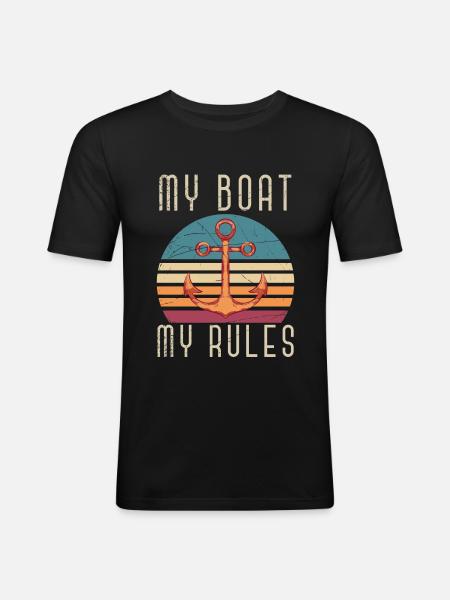 Skipper de marin - T-shirt près du corps Homme - noir