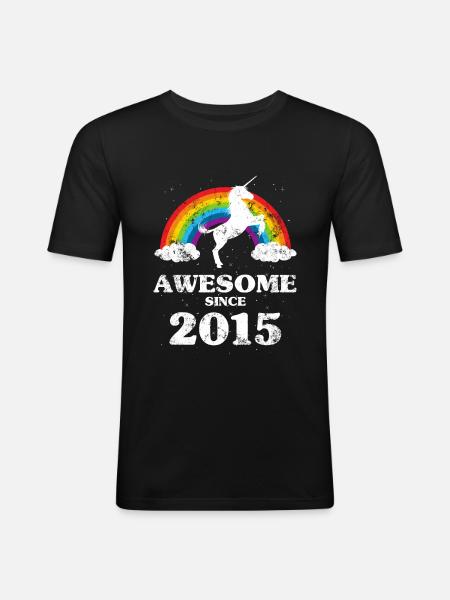 Millésime 2015 Anniversaire - T-shirt près du corps Homme - noir