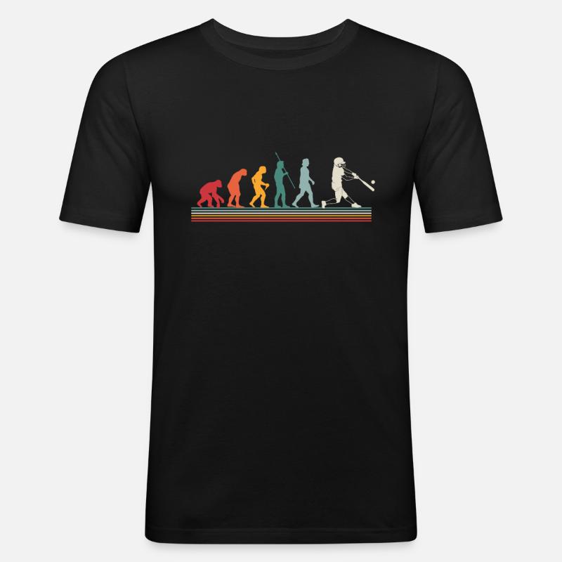 Evolution Baseball Softball Geschenk - Männer Slim Fit T-Shirt - Schwarz
