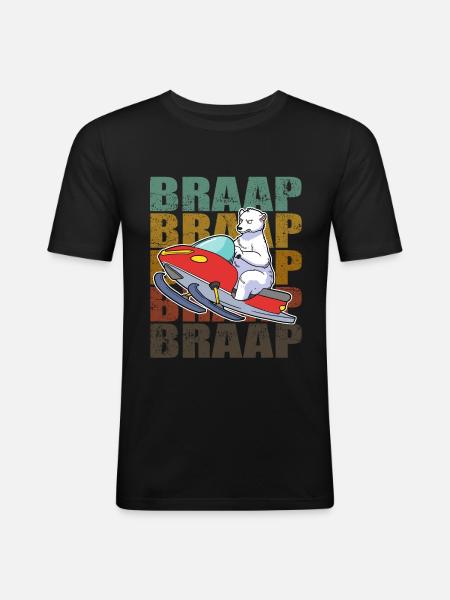 Braap Snowmobile Snowmobile Gift - Men's Slim Fit T-Shirt - black