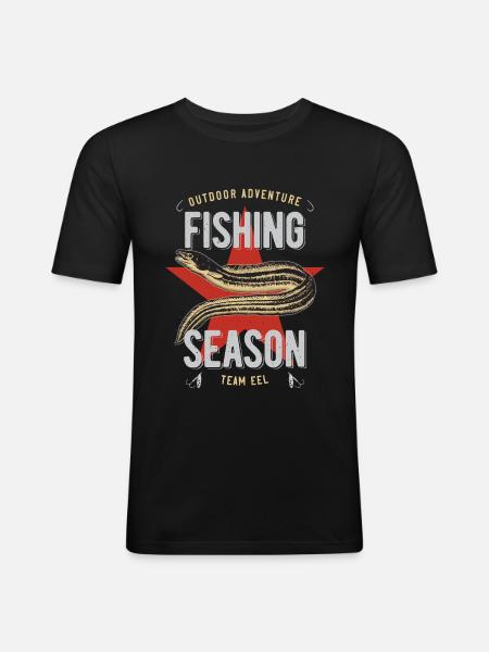 Eel anguillae fishing - Men's Slim Fit T-Shirt - black