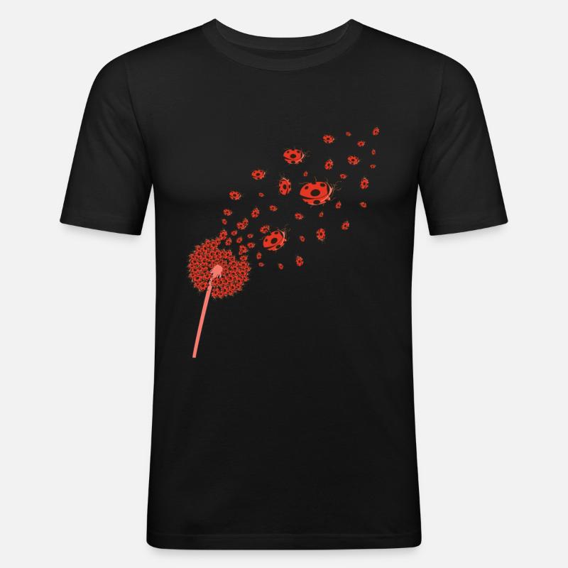 Ladybug Pusteflower Gift Idea Ladybug - Men's Slim Fit T-Shirt - black