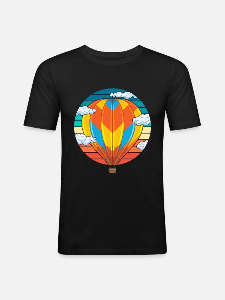 Idée cadeau rétro montgolfière - T-shirt près du corps Homme - noir