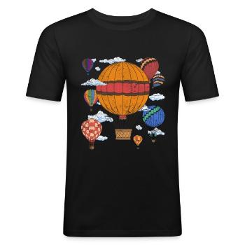 Montgolfière Montgolfière Montgolfière - T-shirt près du corps Homme - noir - Devant - Nik (191cm)
