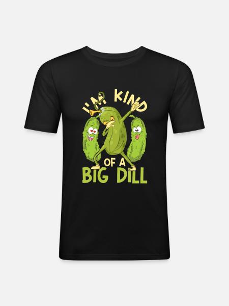 Funny Vegetable Gift Dabbing Cucumber - Men's Slim Fit T-Shirt - black