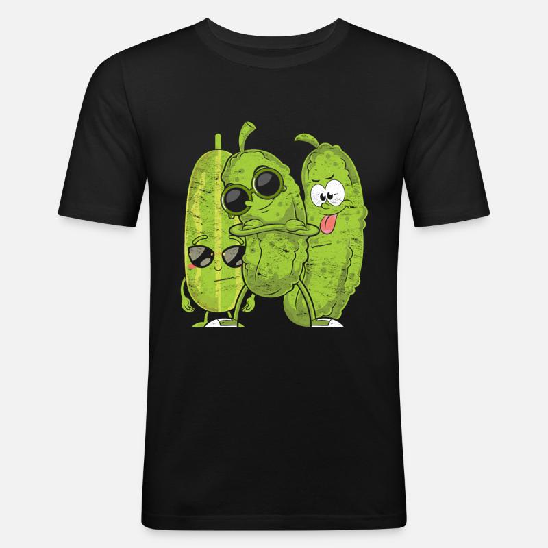 Coole Sonnenbrille Gemüse Geschenkidee Gurke - Männer Slim Fit T-Shirt - Schwarz