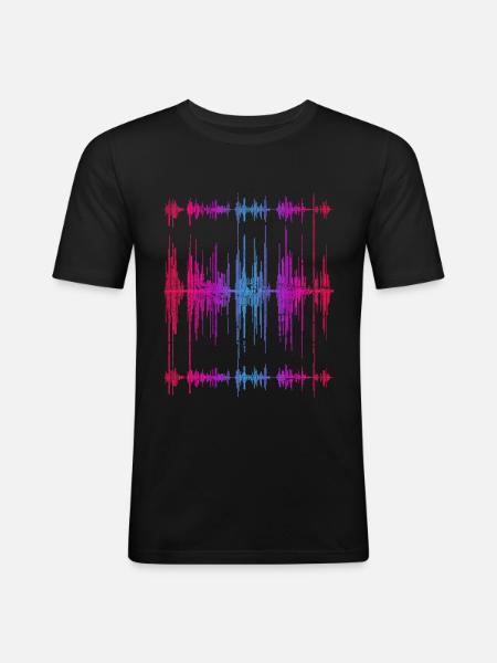 Soundwave - Männer Slim Fit T-Shirt - Schwarz