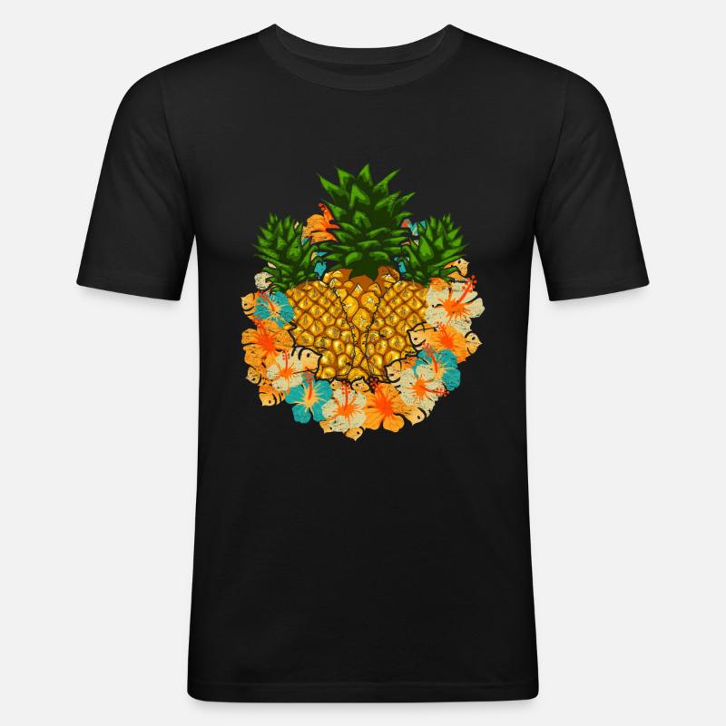 Summer Fruit Tropical Fruit Pineapple - Men's Slim Fit T-Shirt - black