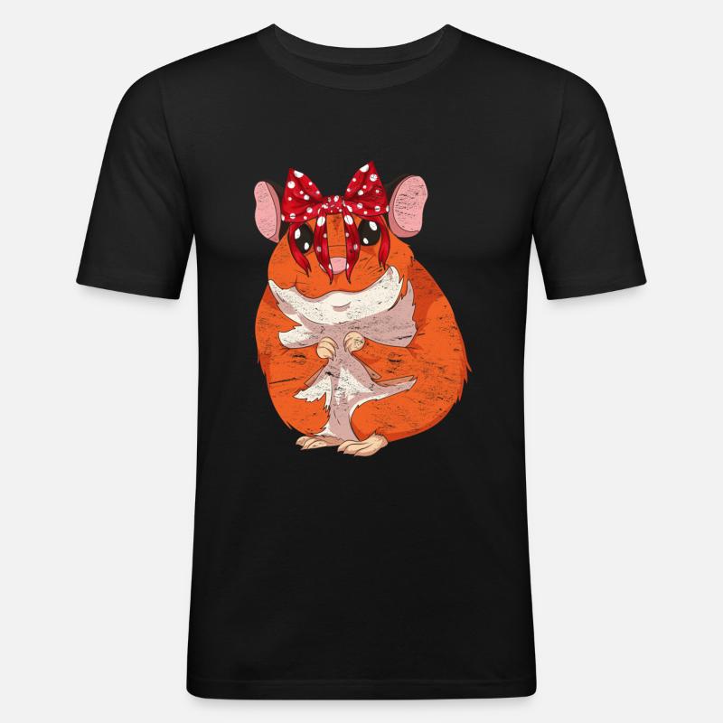 Hamster - Männer Slim Fit T-Shirt - Schwarz