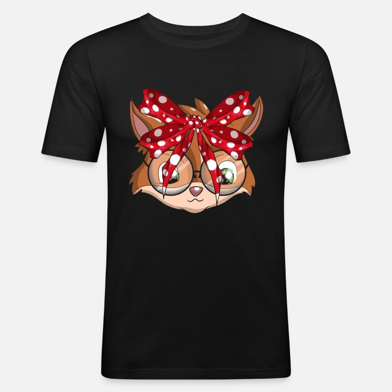 Fuchs - Männer Slim Fit T-Shirt - Schwarz