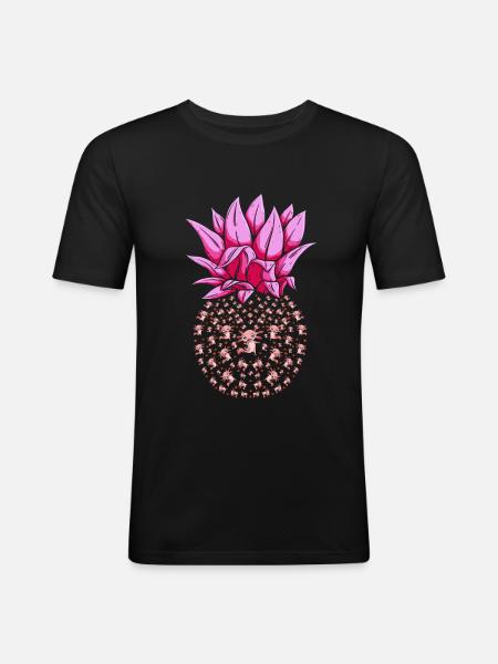 Animal Gift Pineapple Axolotl - Men's Slim Fit T-Shirt - black