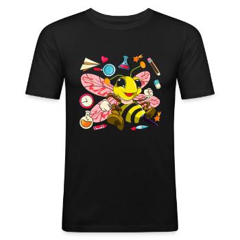 School Animal Motif Gift School Beginners Bee - Men's Slim Fit T-Shirt - black - Front - Nik (191cm)