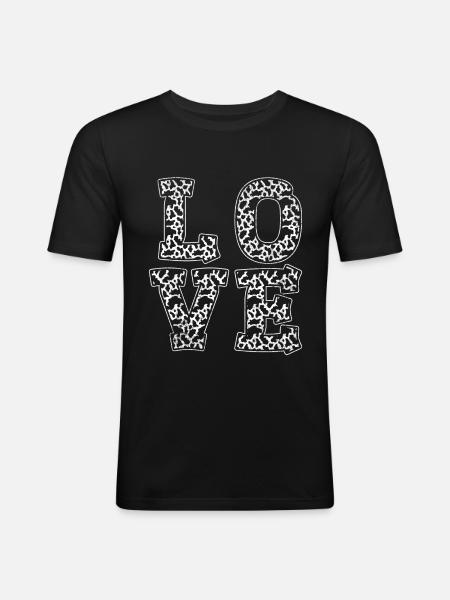 Cow spots Love cow - Men's Slim Fit T-Shirt - black