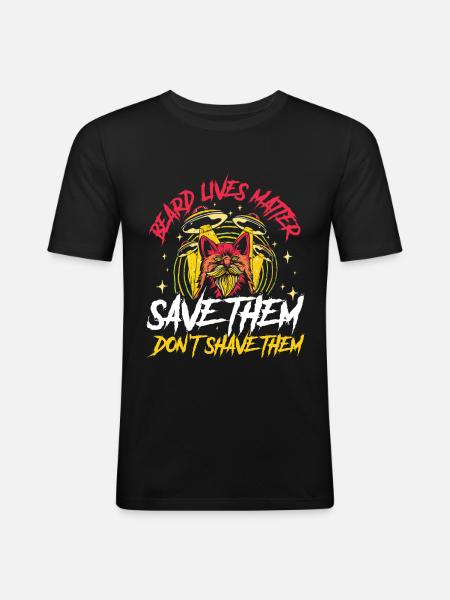 Beard Lives Matter Bart Geschenk - Männer Slim Fit T-Shirt - Schwarz