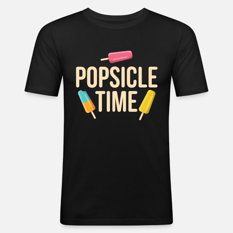 Popsicle Time Eis Geschenk - Männer Slim Fit T-Shirt - Schwarz
