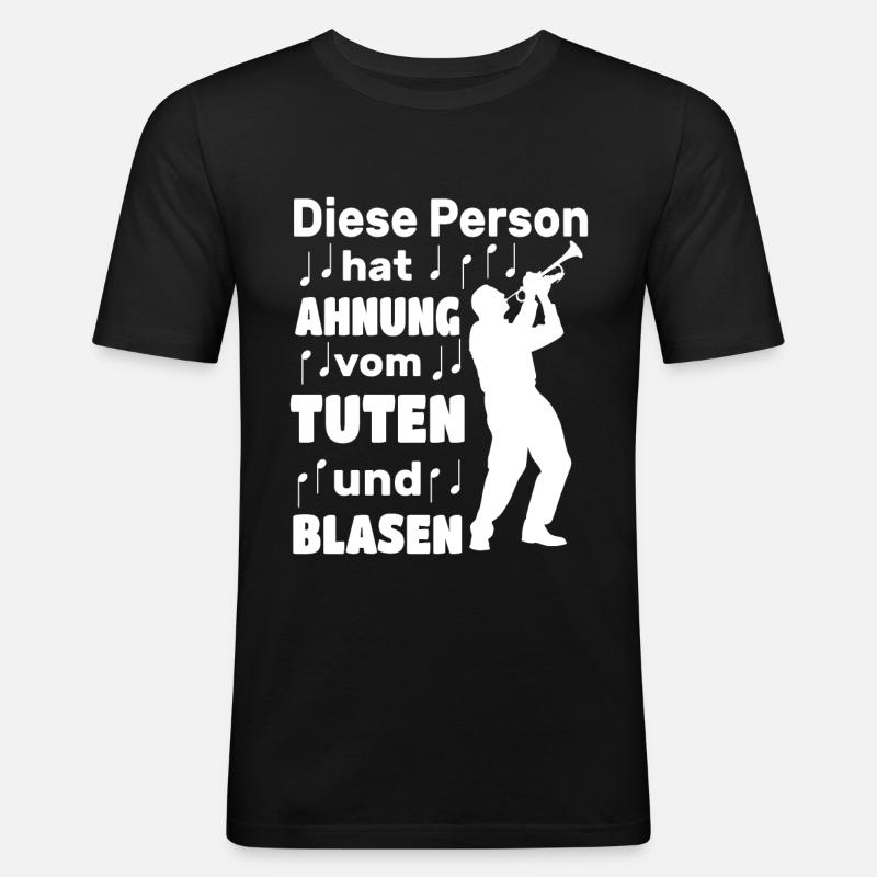 Trompeter Blechbläser Tuten Blasen - Männer Slim Fit T-Shirt - Schwarz