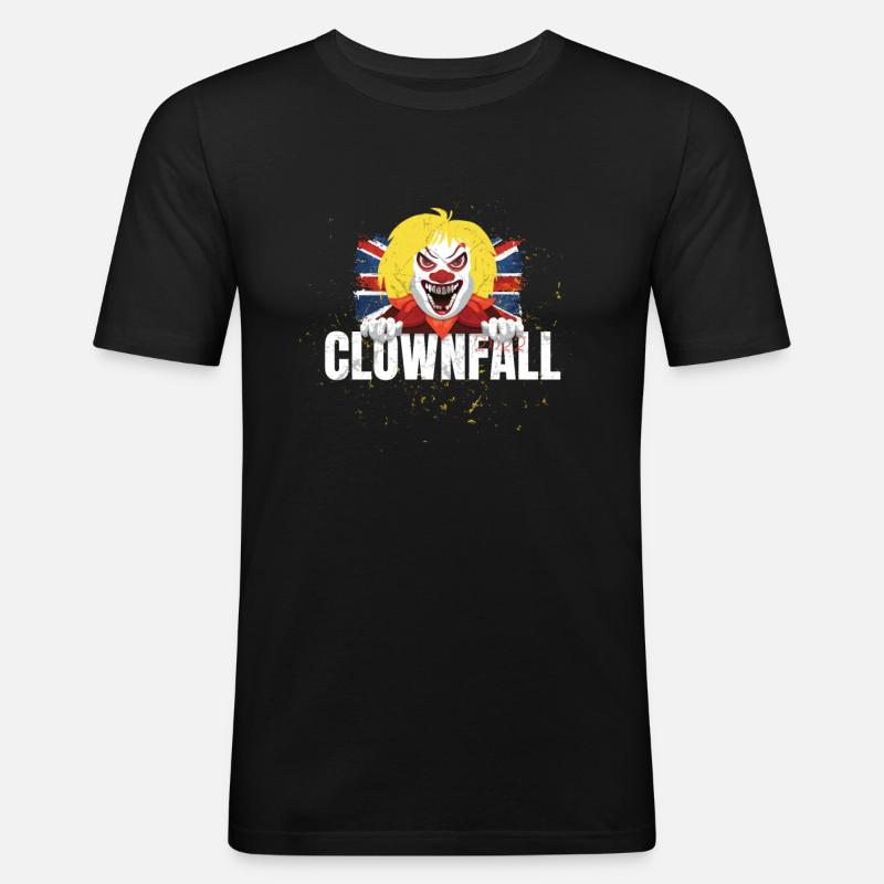 Clownfall - Männer Slim Fit T-Shirt - Schwarz