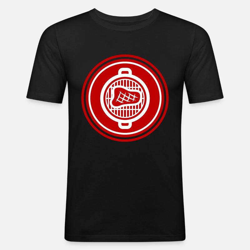 Steak Fleisch - Männer Slim Fit T-Shirt - Schwarz