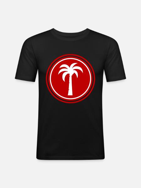 palm symbol - Men's Slim Fit T-Shirt - black
