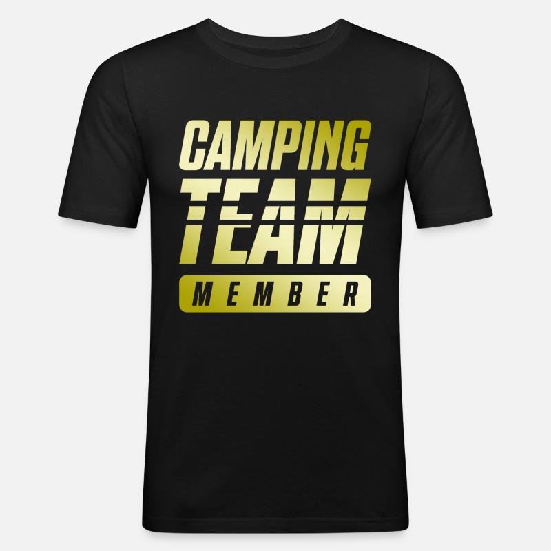 Camping Team - Männer Slim Fit T-Shirt - Schwarz