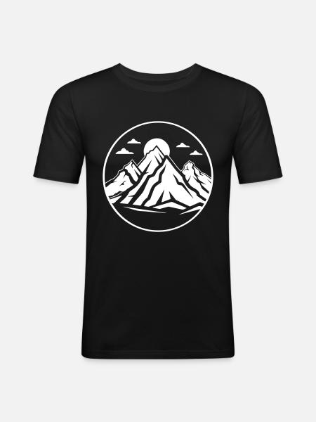Mountains Nature Mountains Silhouette - Men's Slim Fit T-Shirt - black