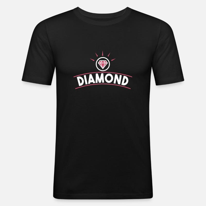 Diamond - Männer Slim Fit T-Shirt - Schwarz