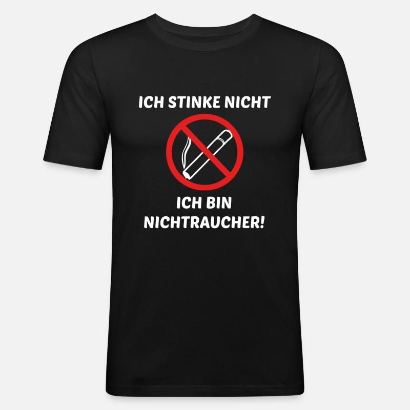Ich bin Nichtraucher - Männer Slim Fit T-Shirt - Schwarz