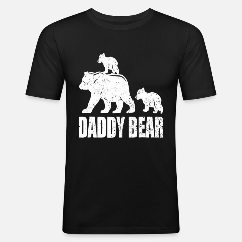 DADDY BEAR - Männer Slim Fit T-Shirt - Schwarz
