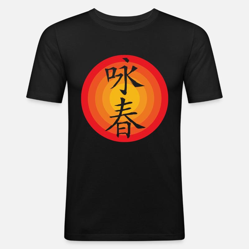 Wing Chun - Männer Slim Fit T-Shirt - Schwarz