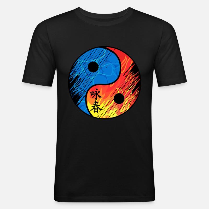 Wing Chun - Männer Slim Fit T-Shirt - Schwarz