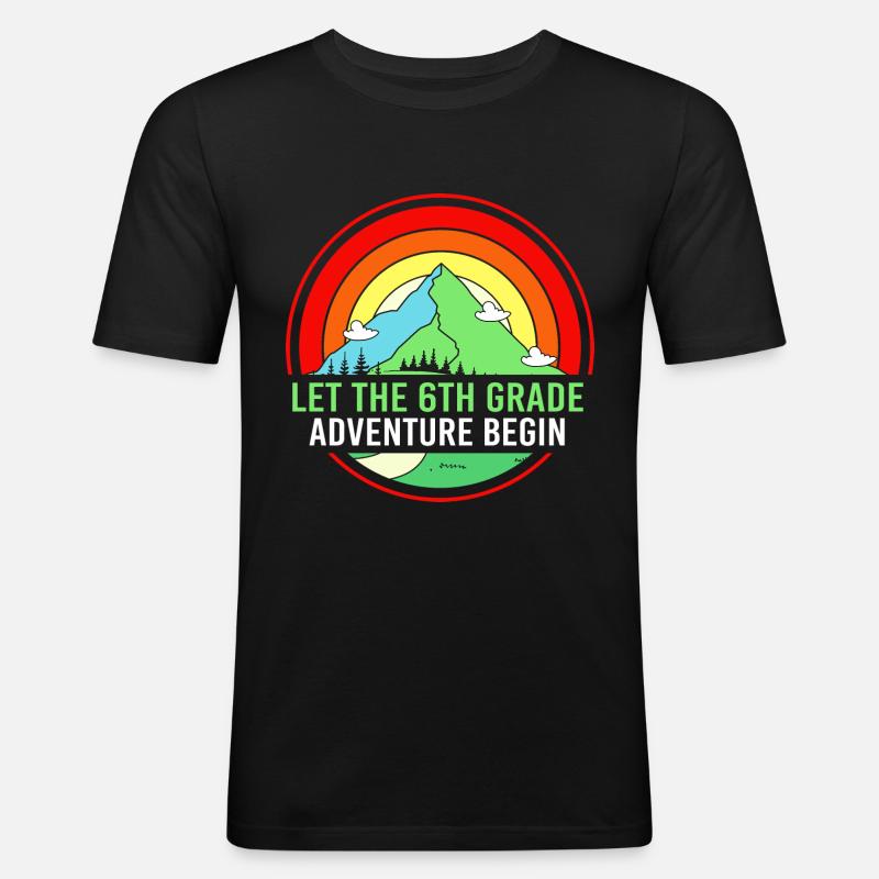 6. Klasse - Männer Slim Fit T-Shirt - Schwarz