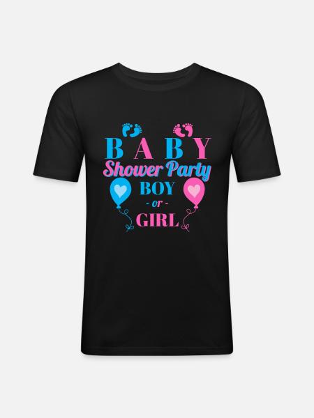 BABYSHOWER FEST - BABYSHOWER - BABYSHOW - Herre Slim Fit T-Shirt - sort