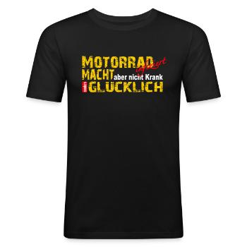 Motorrad Biker Motorradfahren Motorradclub Boxer - Männer Slim Fit T-Shirt - Schwarz - Vorne - Nik (191cm)