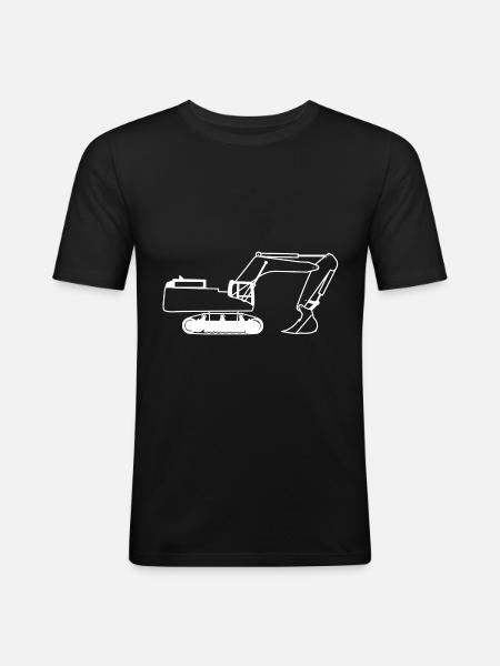 Excavator3 WH - Men's Slim Fit T-Shirt - black