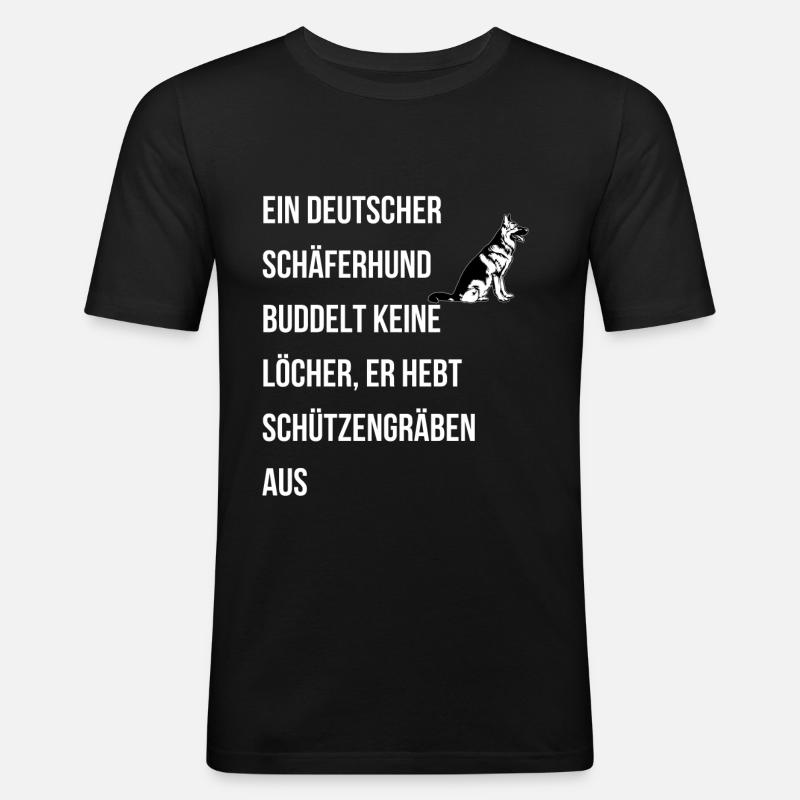 Ein deutscher Schaeferhund - Männer Slim Fit T-Shirt - Schwarz