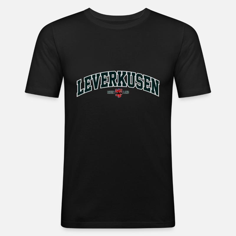 LEVERKUSEN - Männer Slim Fit T-Shirt - Schwarz