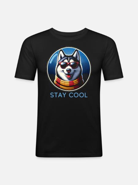 Cool Husky Shades - Men's Slim Fit T-Shirt - black