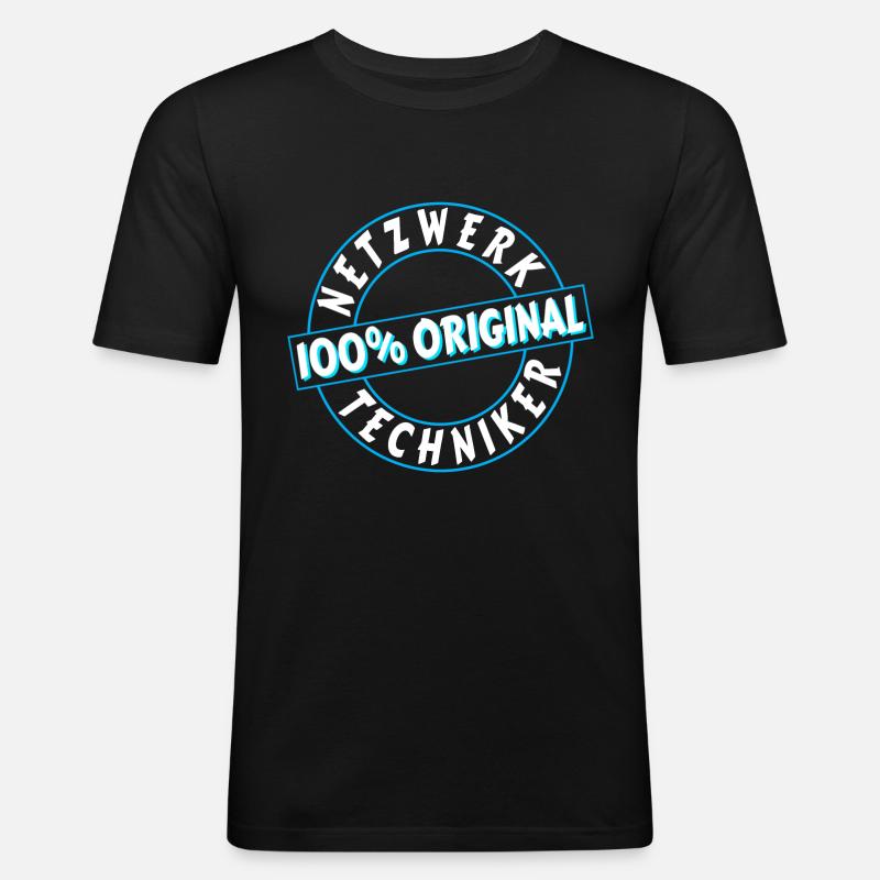Netzwerktechniker Geschenk Geschenkidee Netzwerke - Männer Slim Fit T-Shirt - Schwarz